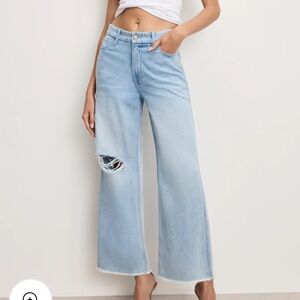 Good American light blue Weightless Good Skate Wide Cropped Jeans 4/27